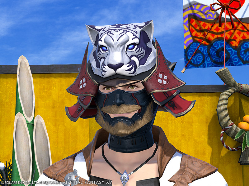 銀漆猛虎武士盔