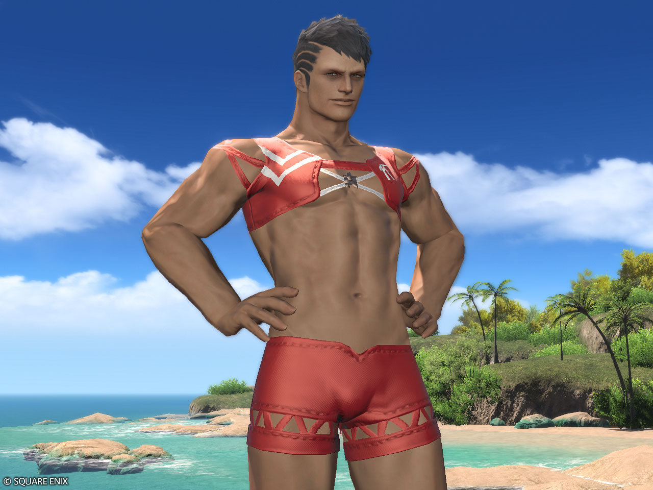 火紅男式夏裝(男性角色限定)