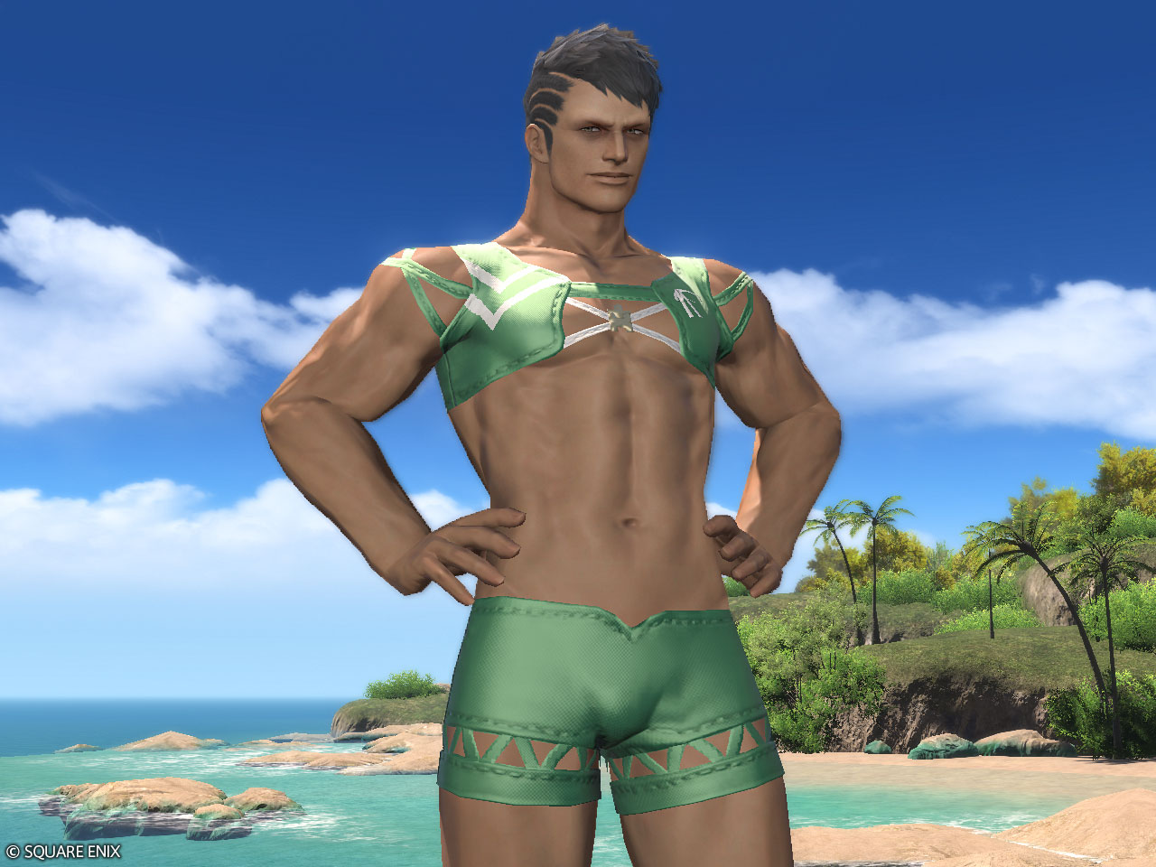 翠綠男式夏裝(男性角色限定)