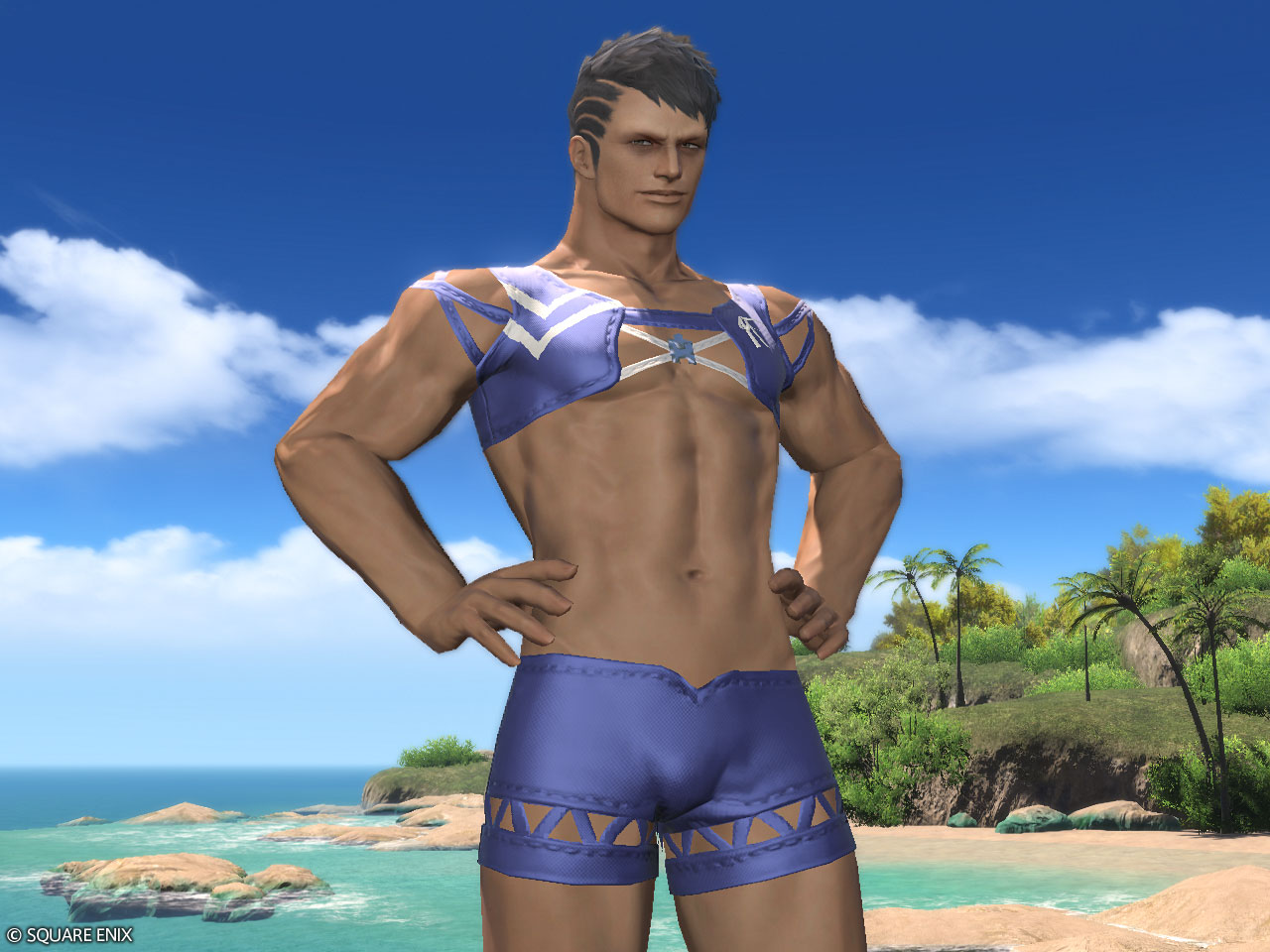 蔚藍男式夏裝(男性角色限定)