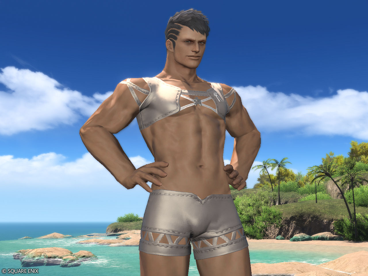 銀月男式夏裝(男性角色限定)