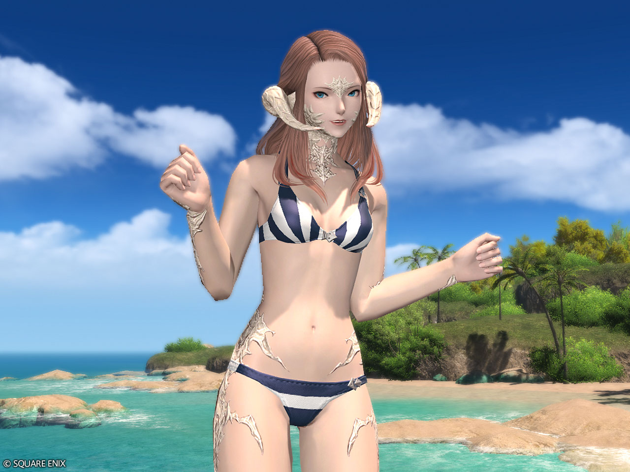 條紋女式夏裝(女性角色限定)